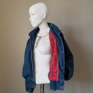 ❤💙 VINTAGE DENIM FLANNEL LINED JACKET❤💙